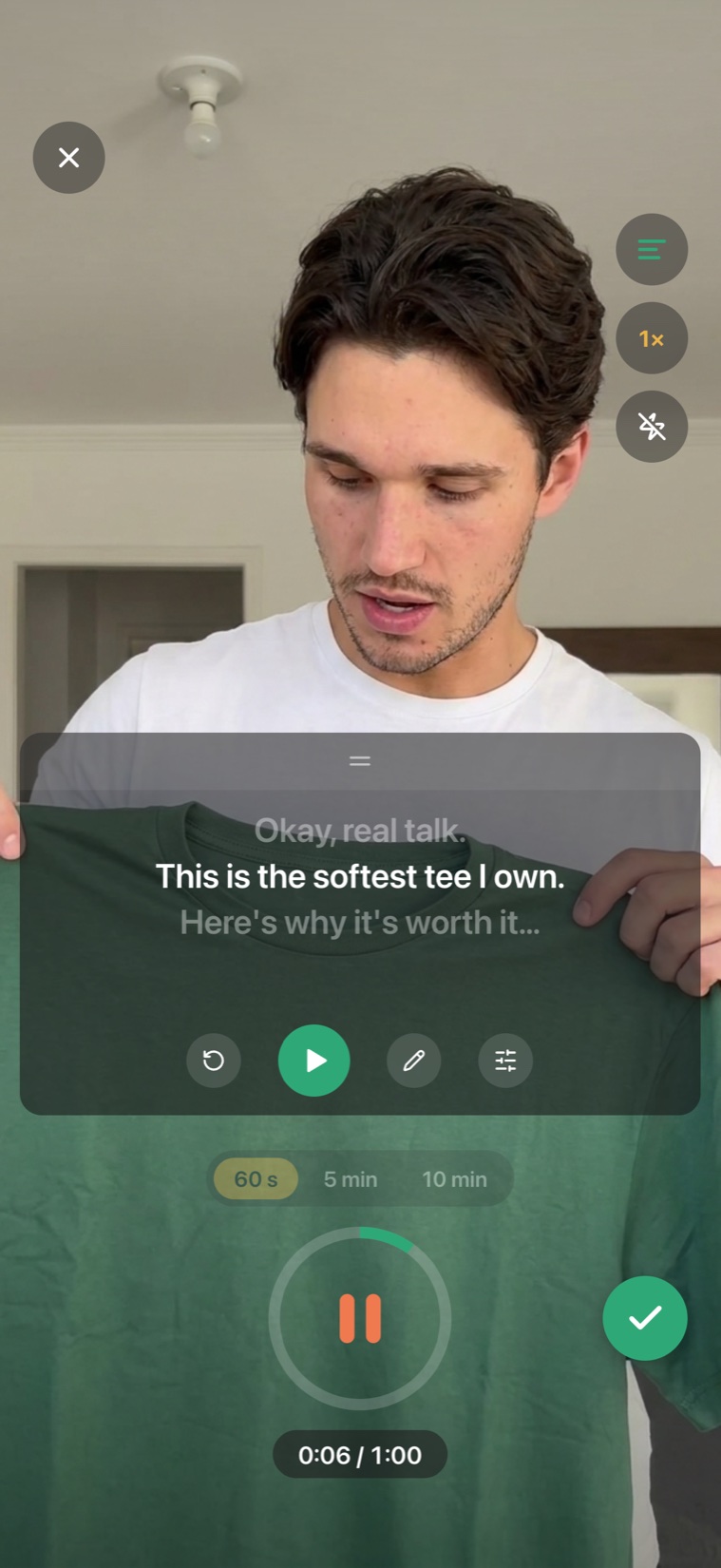 Teleprompter while you record